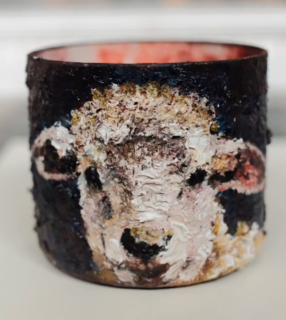 Lamb on upcycled glass