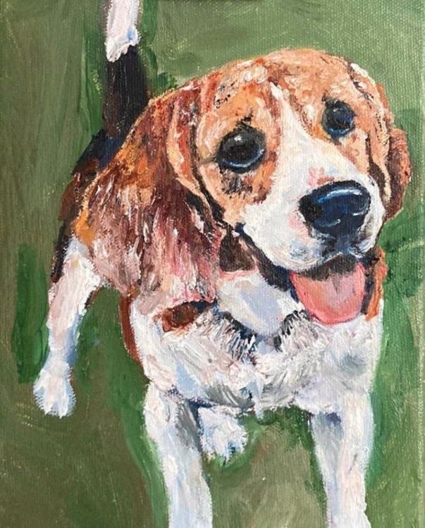 My Sister's Friend, oil on paper